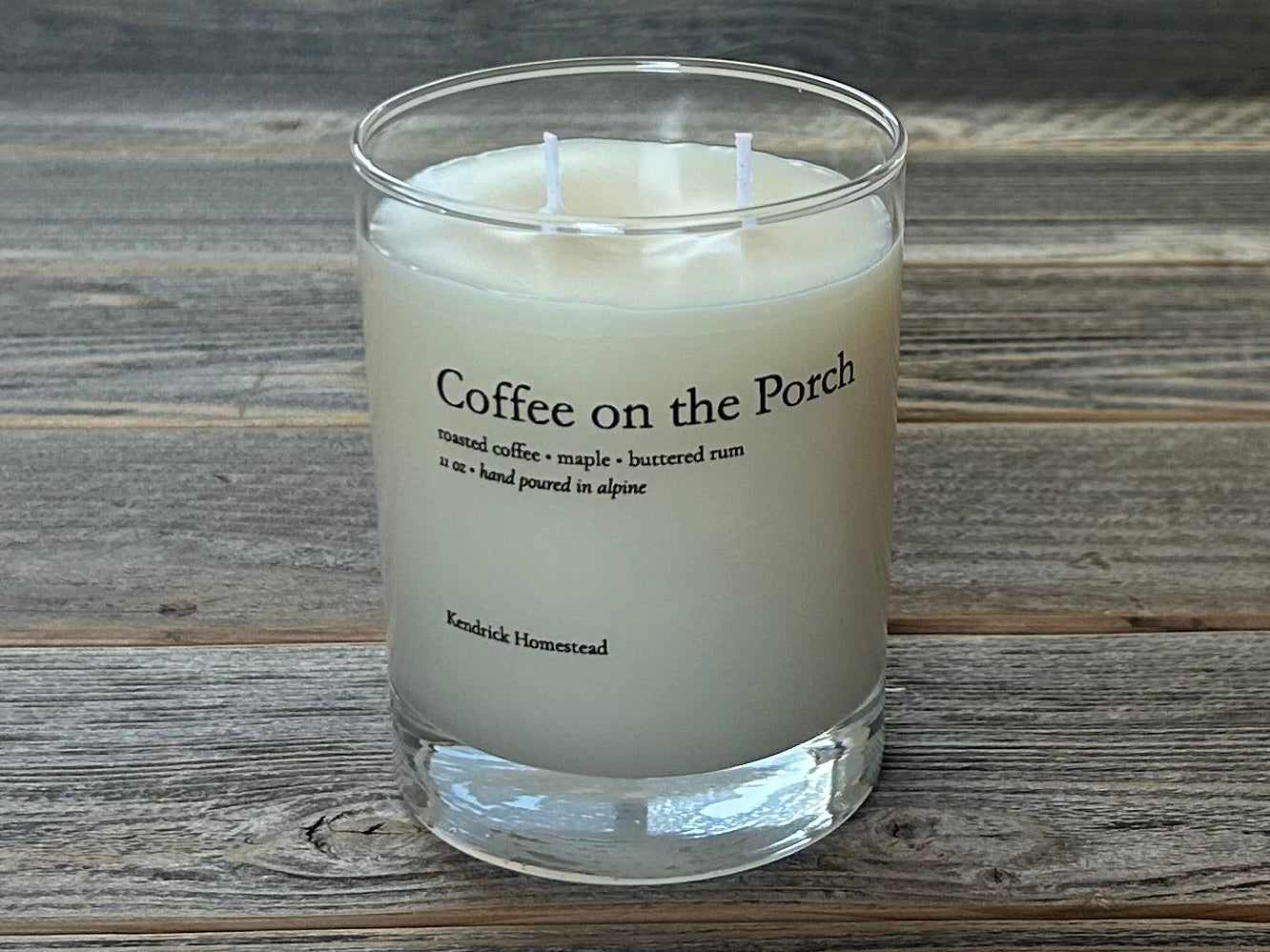 Coffee on the Porch, coconut, apricot and soy wax blend, Kendrick Homestead