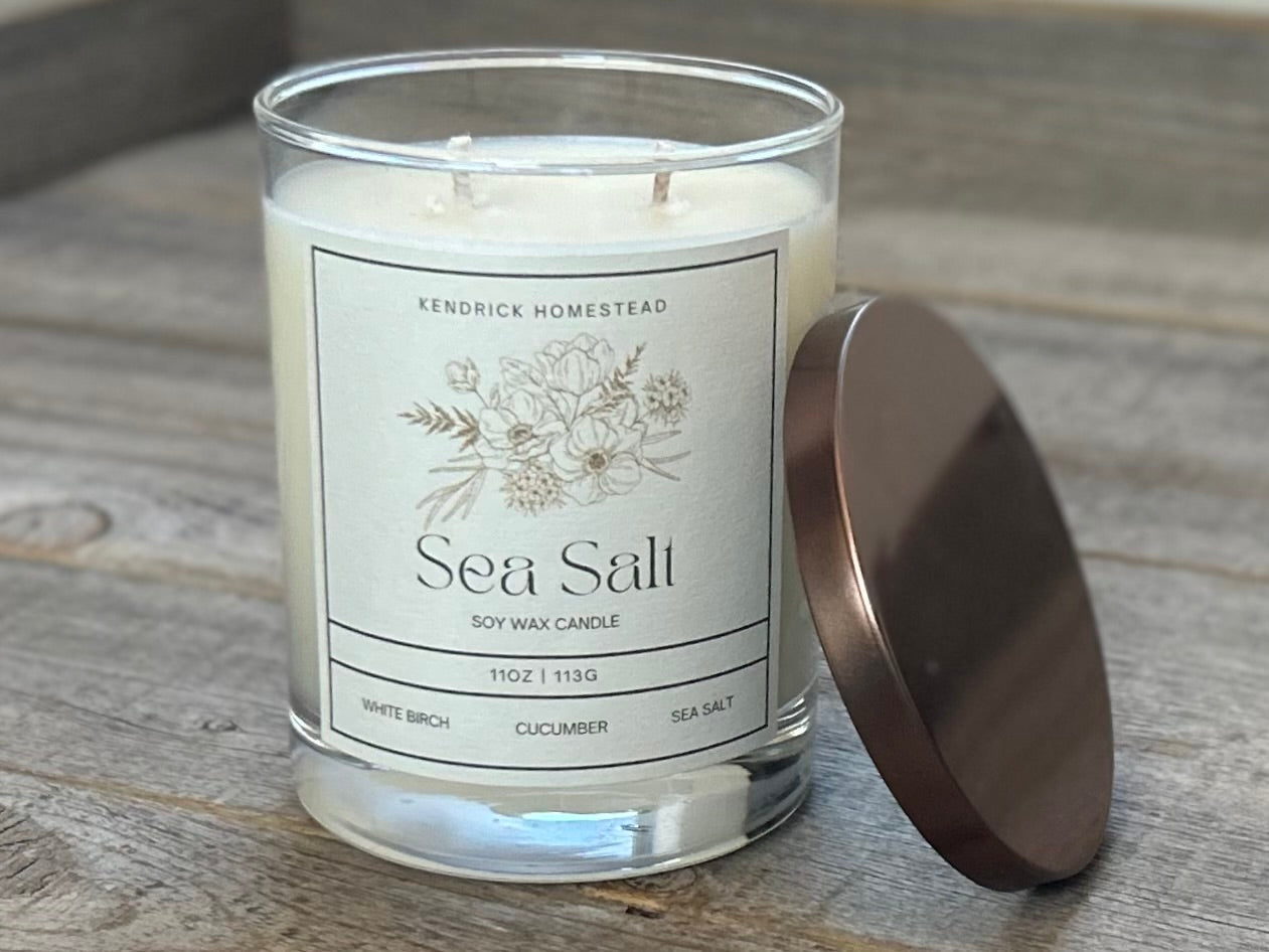 Sea Salt soy wax candle Kendrick Homestead