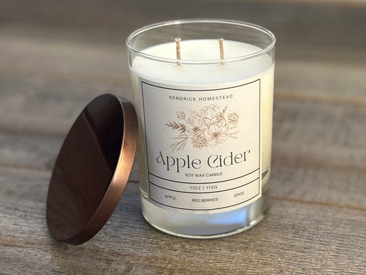 Apple Cider Soy wax candle Kendrick Homestead