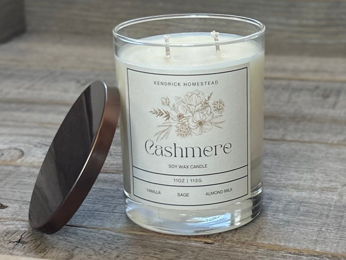 Cashmere Soy wax candle Kendrick Homestead