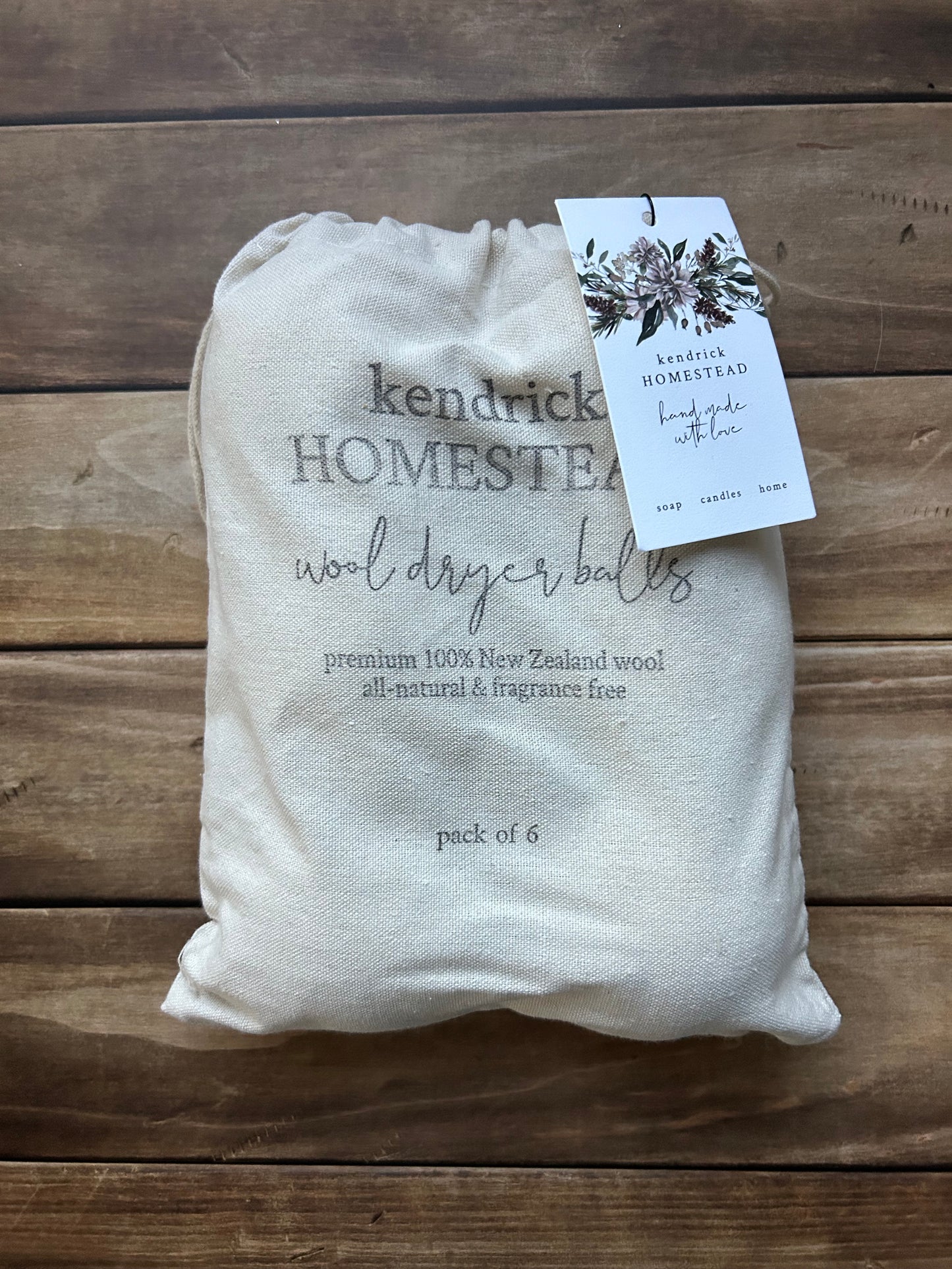 6 pack of wool dryer balls, clean laundry, natural laundry Kendrick Homestead