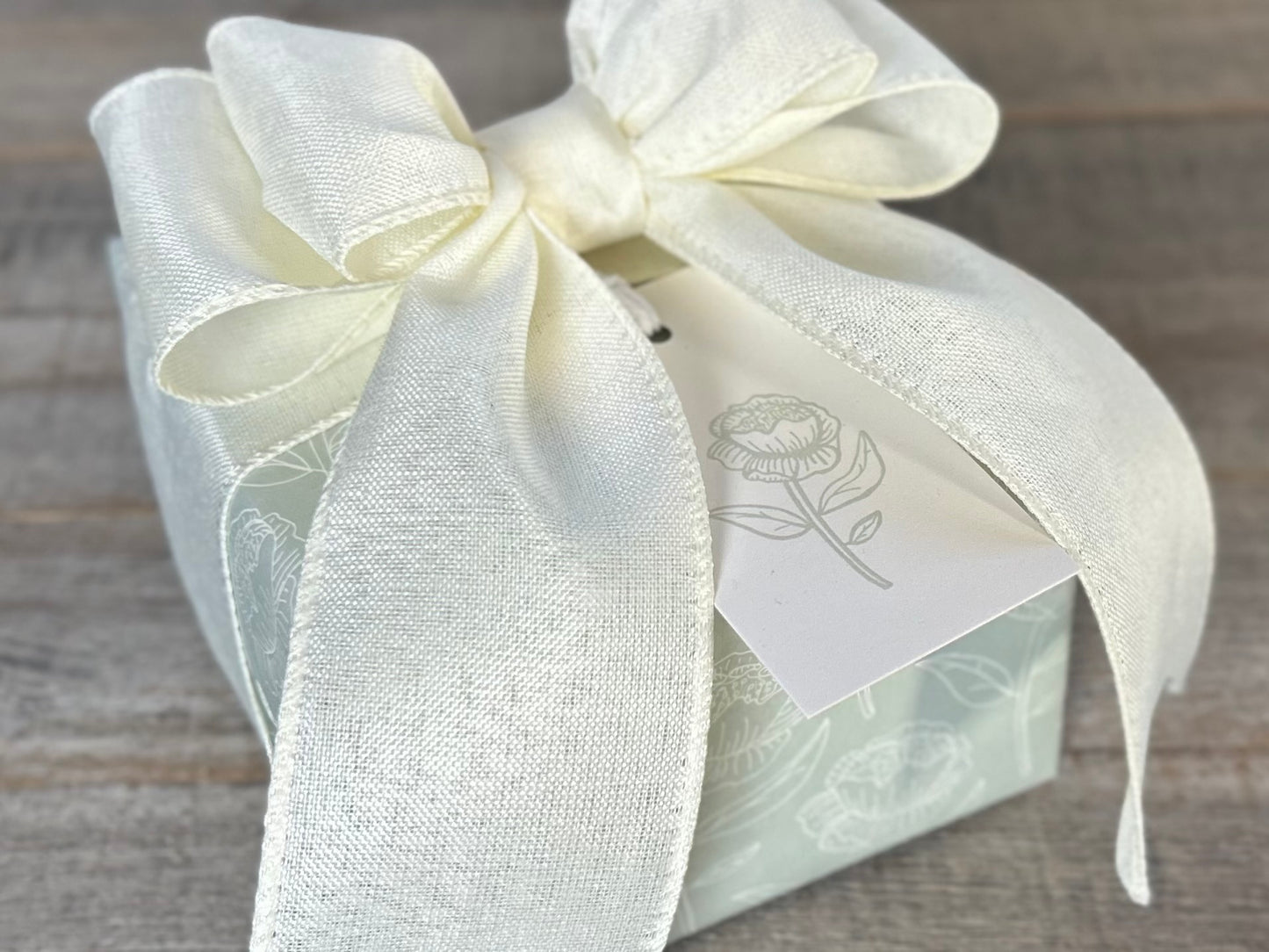 Peony gift wrapping, Kendrick Homestead