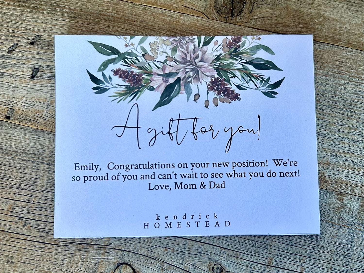 Gift message