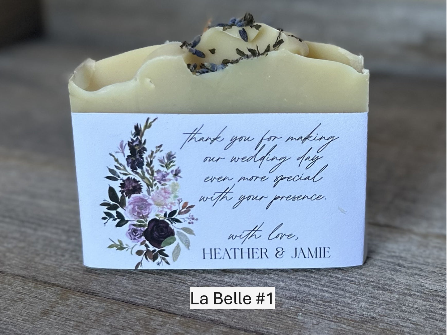 La Belle wedding soap favors, Kendrick Homestead