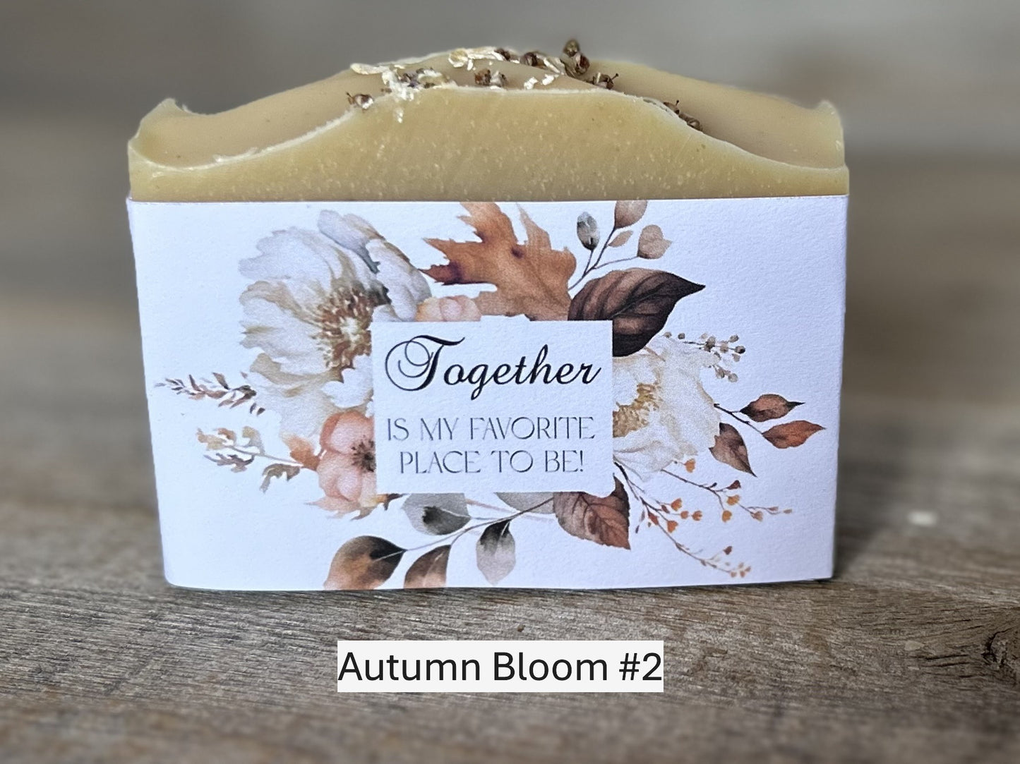 Autumn Bloom, custom wedding soap favors, custom labels, Kendrick Homestead