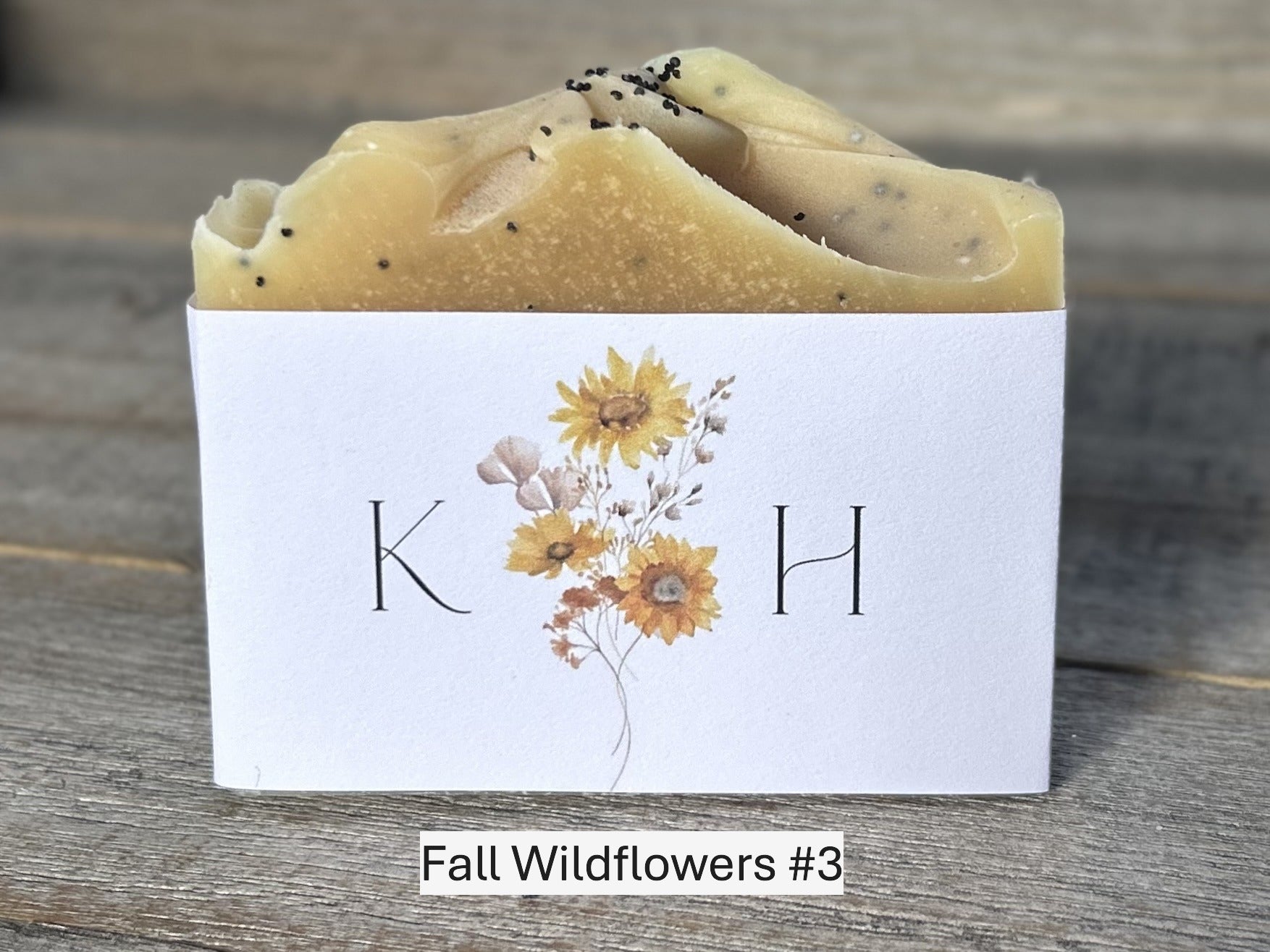 Fall Wildflower, wedding soap favors, custom label, Kendrick Homestead