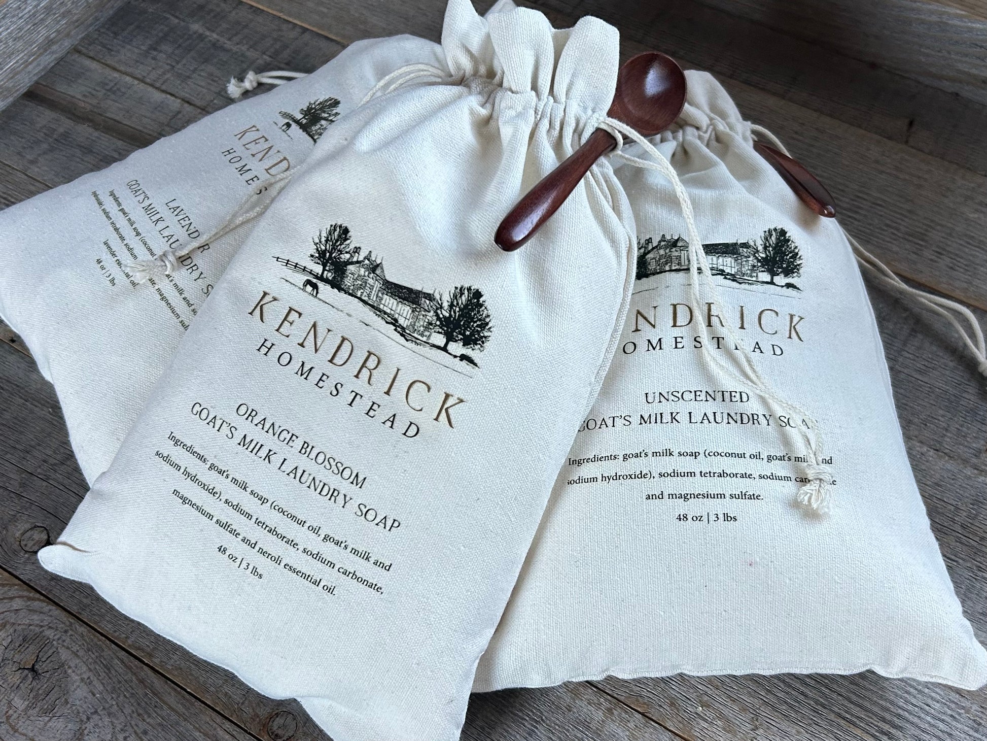 Goat's Milk Laundry Soap, lavender, Orange Blossom and Unscented, Kendrick Homestead