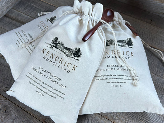 Goat's Milk Laundry Soap, lavender, Orange Blossom and Unscented, Kendrick Homestead