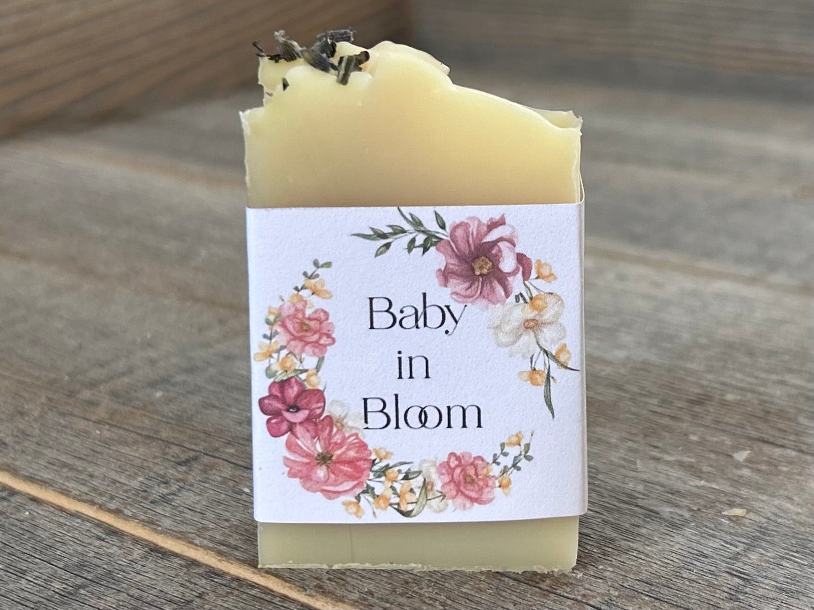 Baby in Bloom soap party favor, Kendrick Homestead