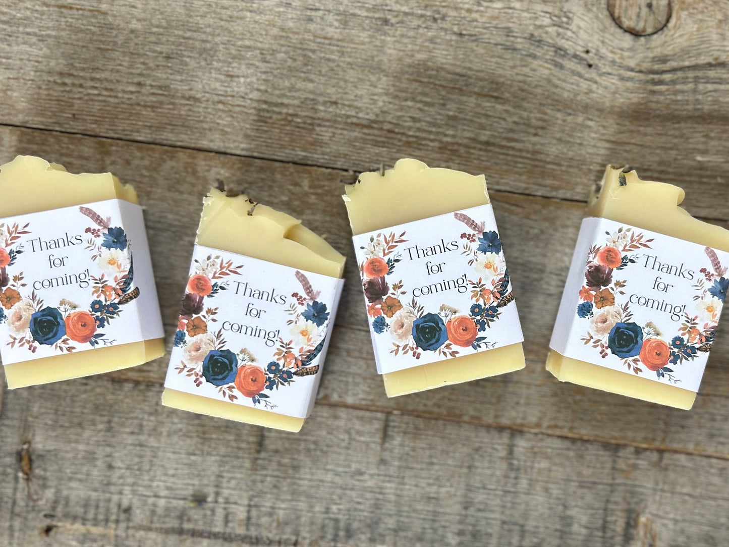 Indigo & Rust soap party favors, Kendrick Homestead