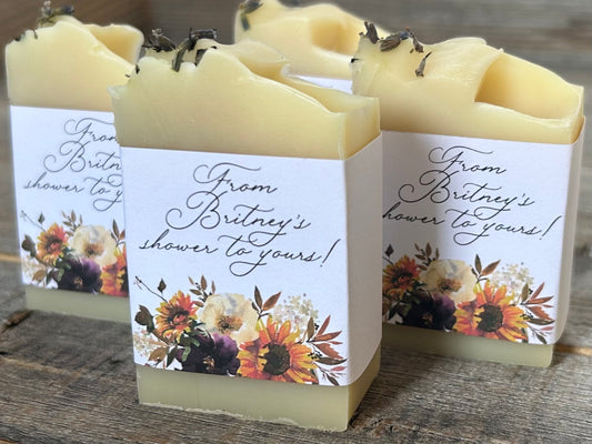 Sunflower Bordo Soap Party Favors, Kendrick Homestead