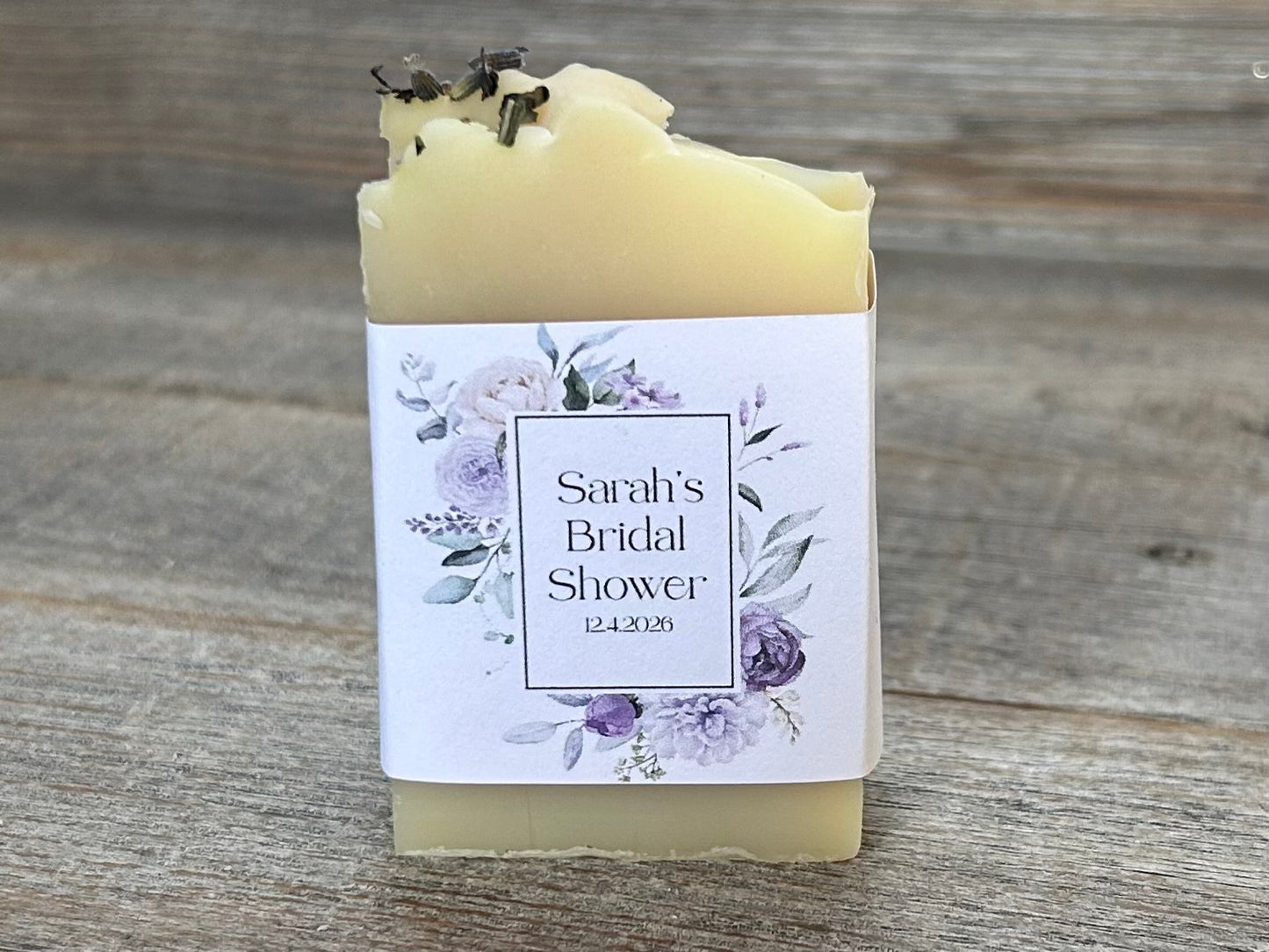 Lilac soap party favor, Kendrick Homestead