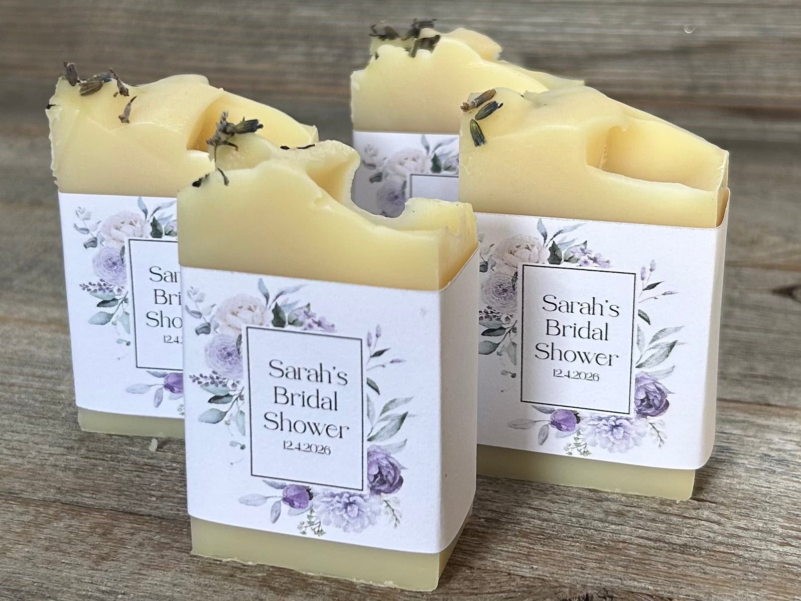 Lilac soap party favor, Kendrick Homestead
