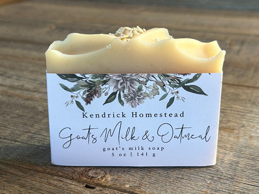 Goat's Milk and Oatmeal, unscented, Kendrick Homestead
