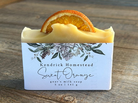 Sweet Orange Goat's milk soap, Kendrick Homestead