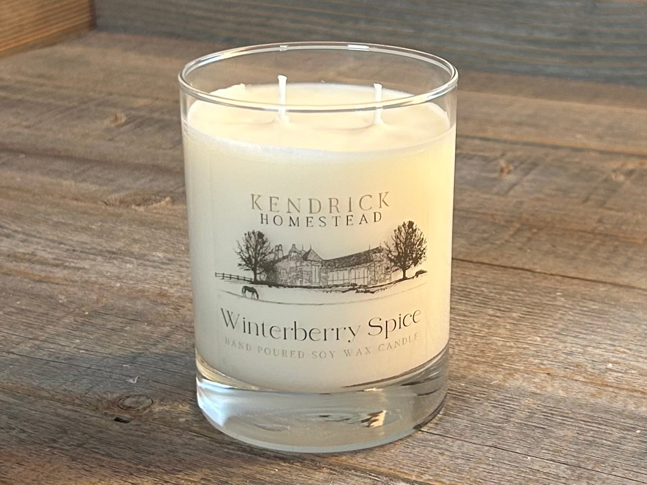 Winterberry Spice soy wax candle Kendrick Homestead
