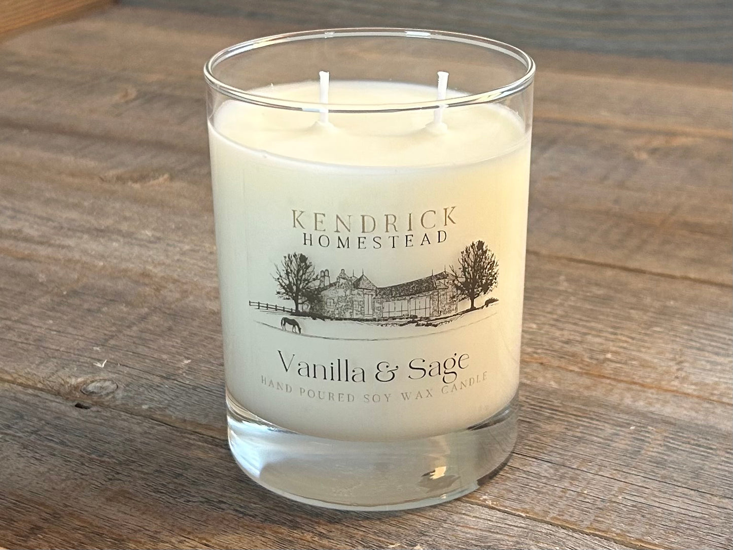 Vanilla Sage soy wax candle Kendrick Homestead