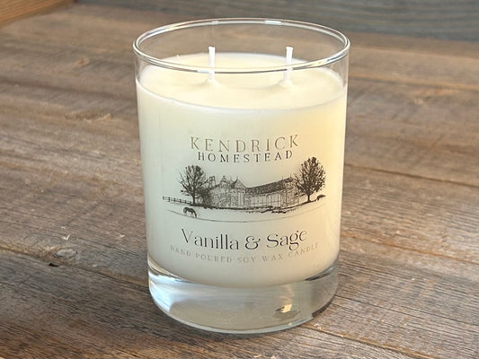 Vanilla Sage soy wax candle Kendrick Homestead