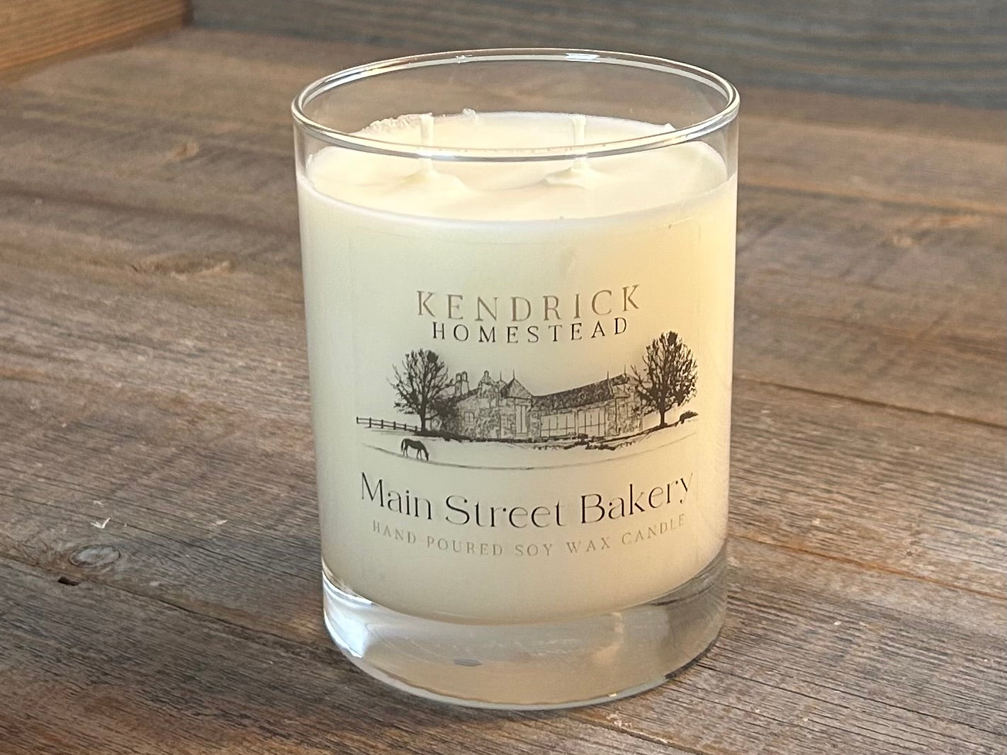 Main Street Bakery soy wax candle Kendrick Homestead