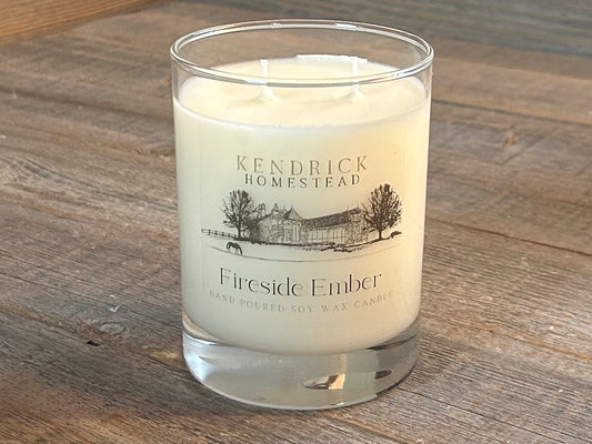 Fireside Ember soy wax candle Kendrick Homestead