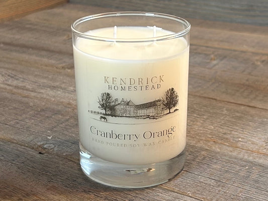 Cranberry Orange soy wax candle Kendrick Homestead