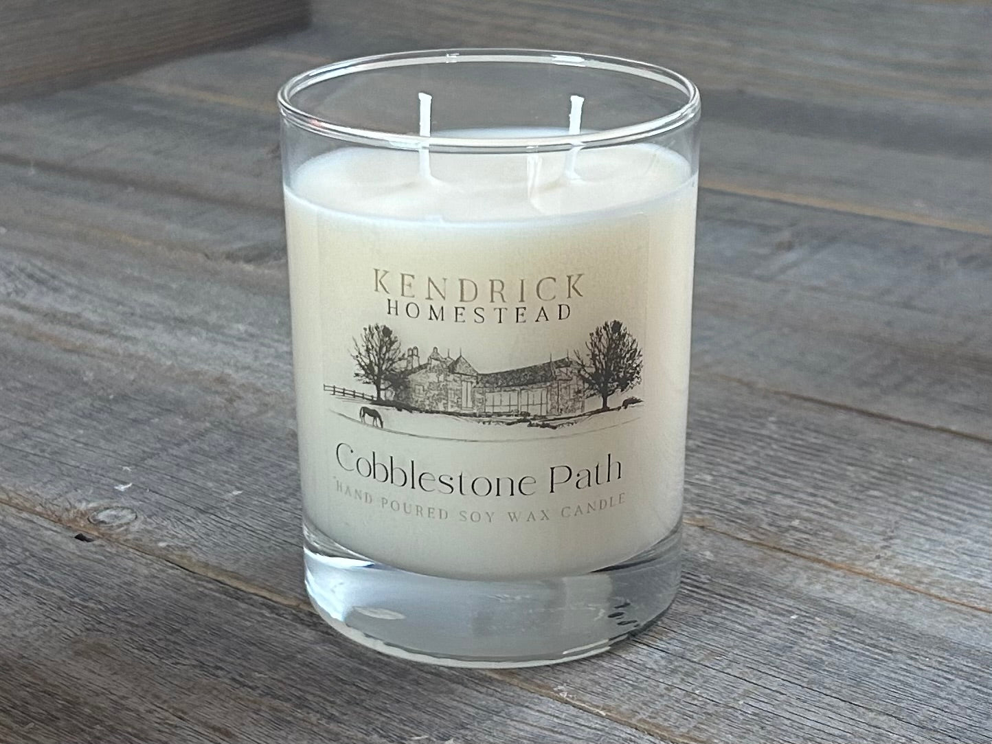Cobblestone Path soy wax candle, Kendrick Homestead