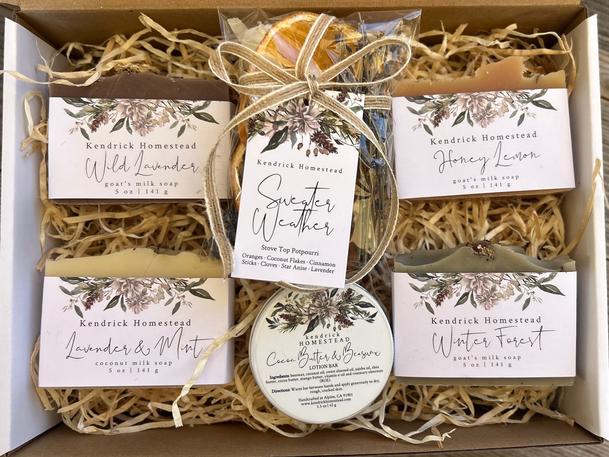 Deluxe sample gift set, Kendrick Homestead