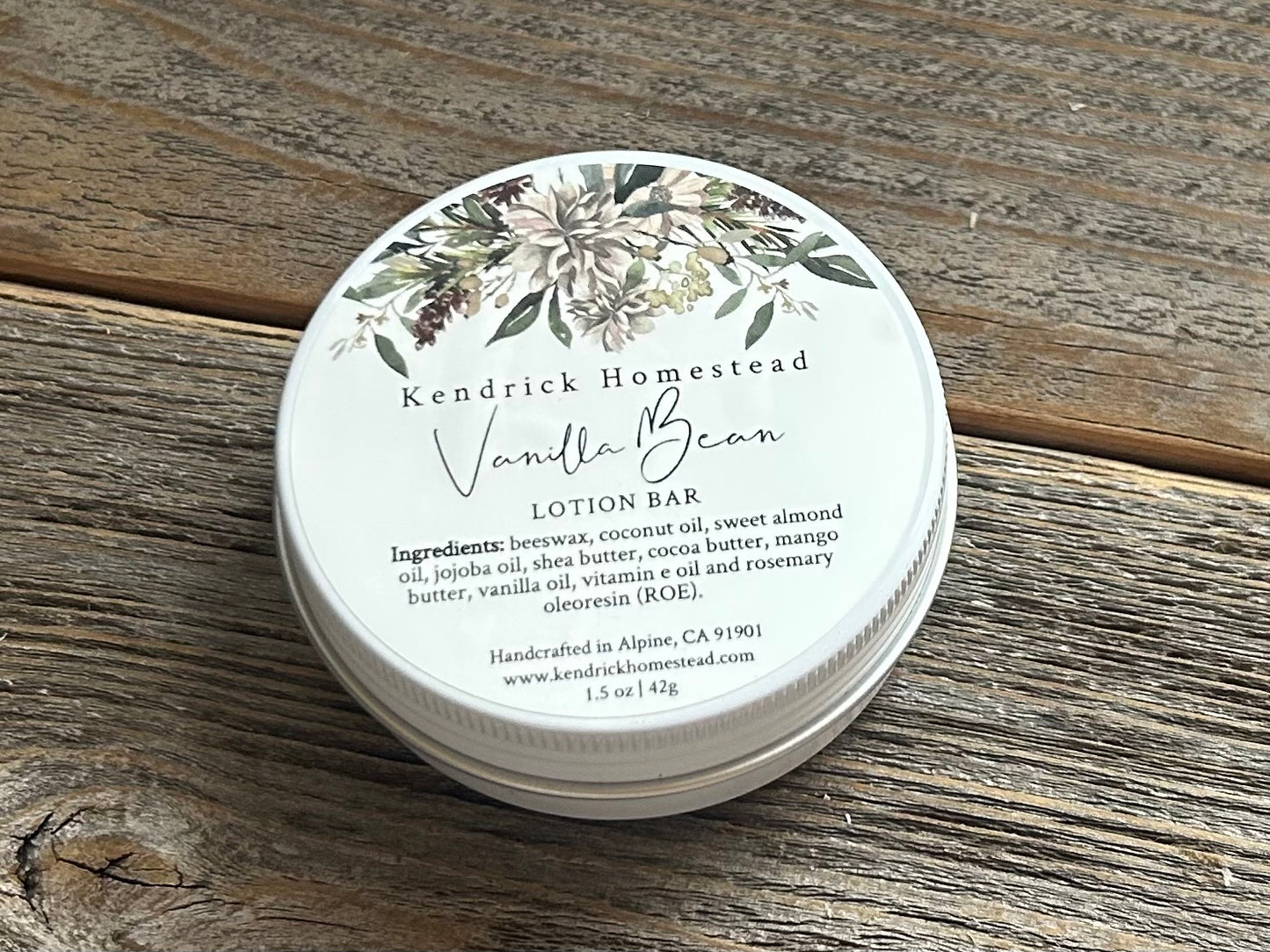 Vanilla Bean lotion bar , natural moisturizer for dry cracked skin Kendrick Homestead