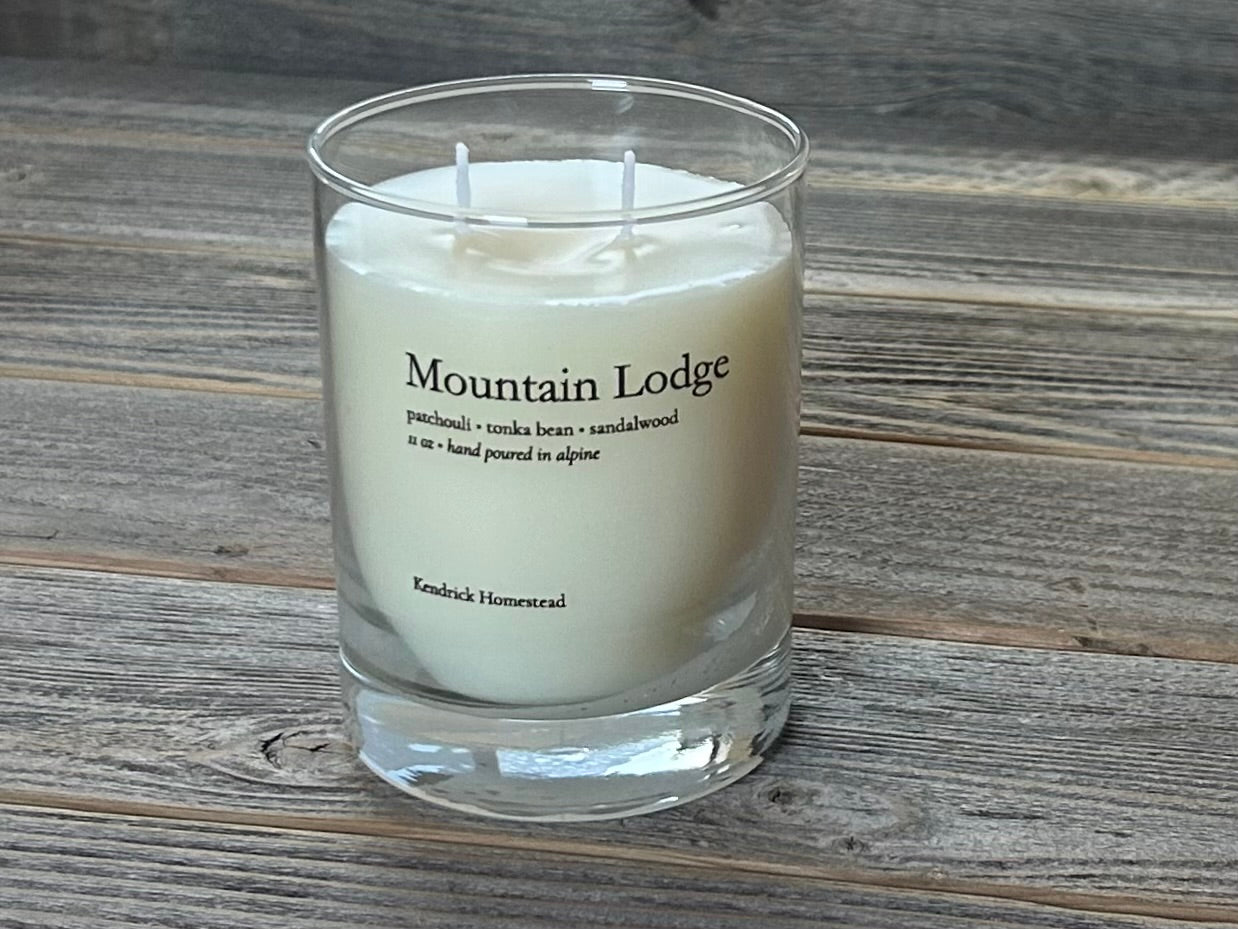 Mountain Lodge,  coconut, apricot and soy wax blend, Kendrick Homestead