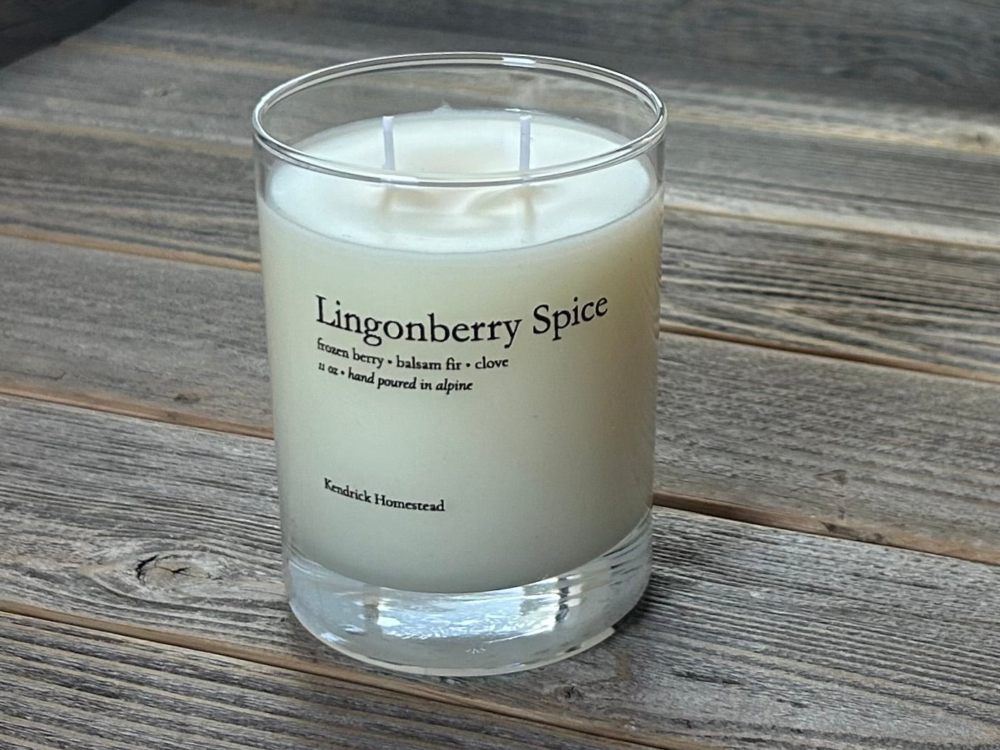 Lingonberry Spice,  coconut, apricot and soy wax blend, Kendrick Homestead