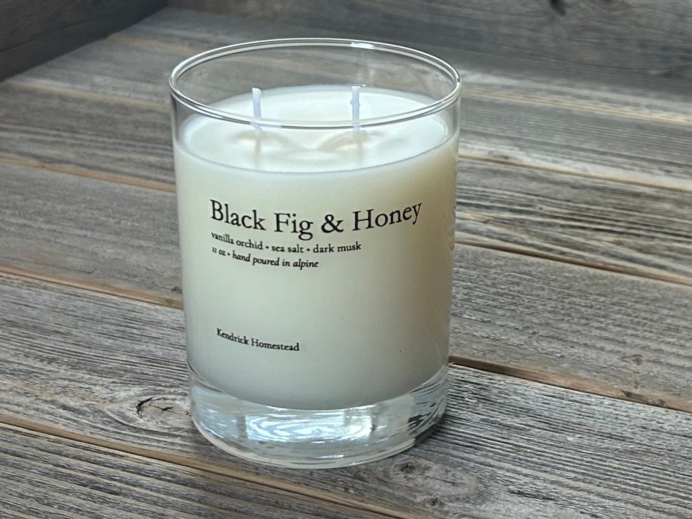 Black Fig & Honey candle,  coconut, apricot and soy wax blend, Kendrick Homestead
