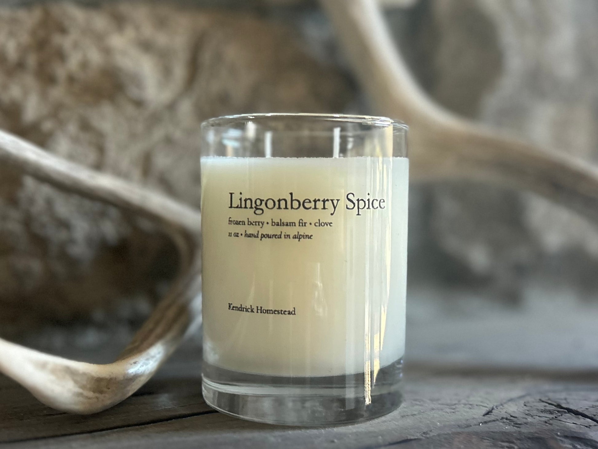 Lingonberry Spice,  coconut, apricot and soy wax blend, Kendrick Homestead