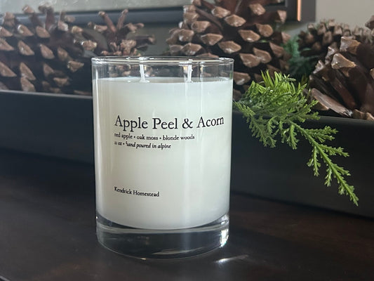 Apple Peel & Acorn, coconut, apricot and soy wax blend, Kendrick Homestead