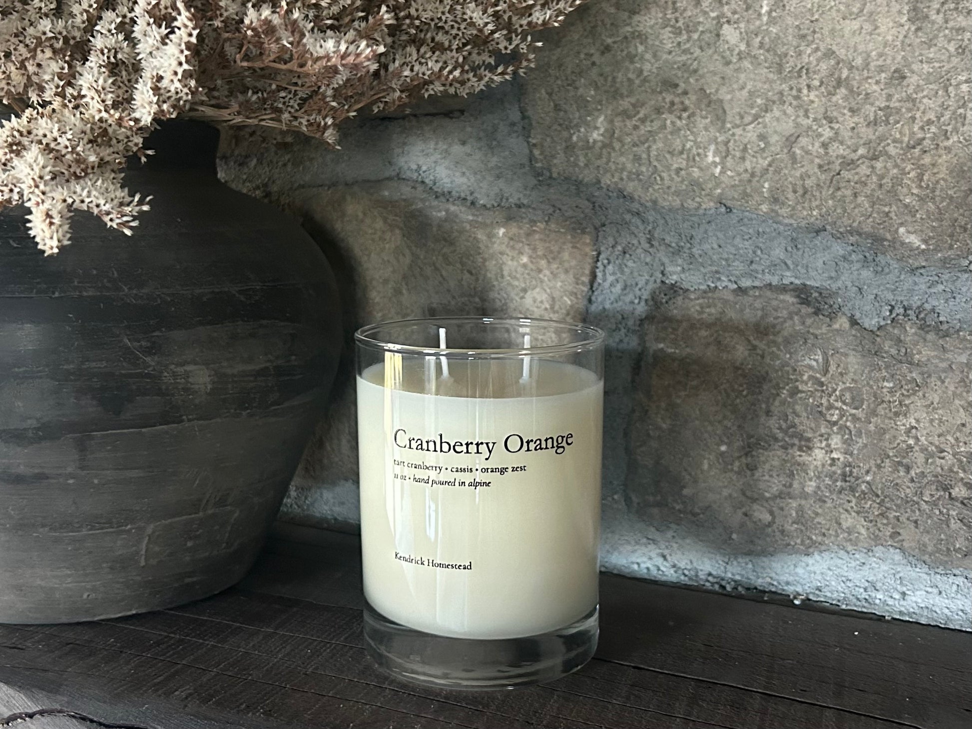 Cranberry Orange candle,  coconut, apricot and soy wax blend, Kendrick Homestead