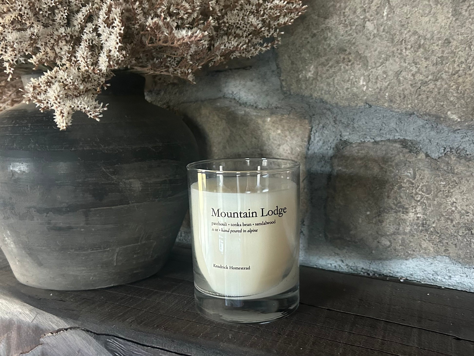 Mountain Lodge,  coconut, apricot and soy wax blend, Kendrick Homestead