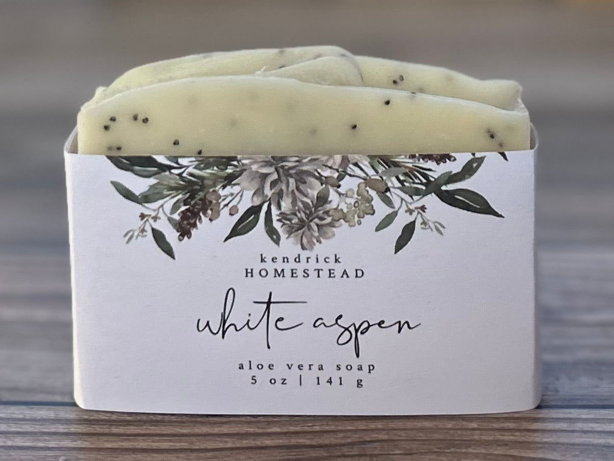 White Aspen aloe vera exfoliating soap