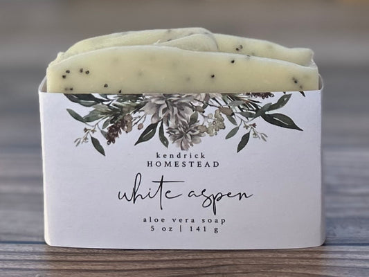 White Aspen aloe vera exfoliating soap