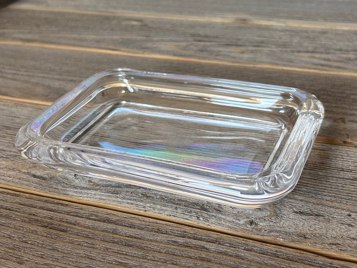Heavy glass soap dish, Kendrick Homestead