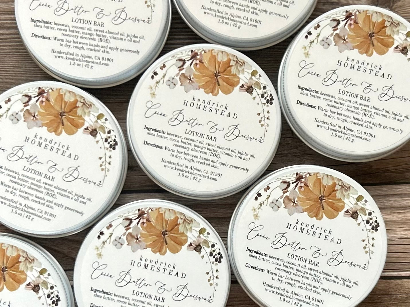 Cocoa Butter & Beeswax lotion bar Kendrick Homestead