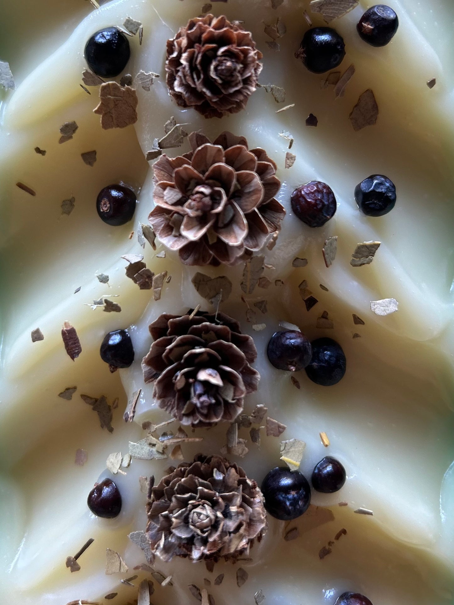 Snowy Pine soap, peppermint, lavender, juniper berry, pine cone, white winter forest soap, Kendrick Homestead