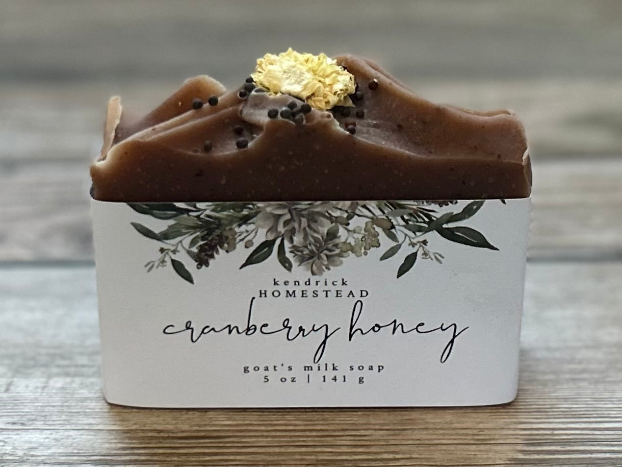 CRANBERRY HONEY goat's milk soap Kendrick Homestead