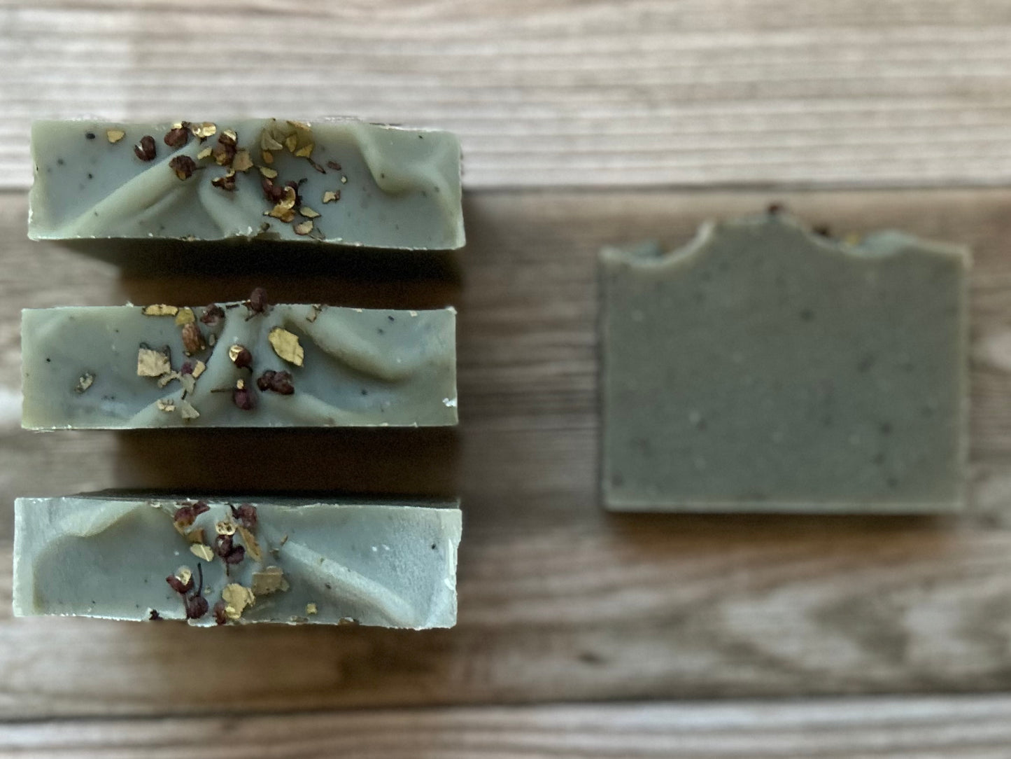 Winter Forest goats milk soap, french green clay, mint, Kendrick Homestead