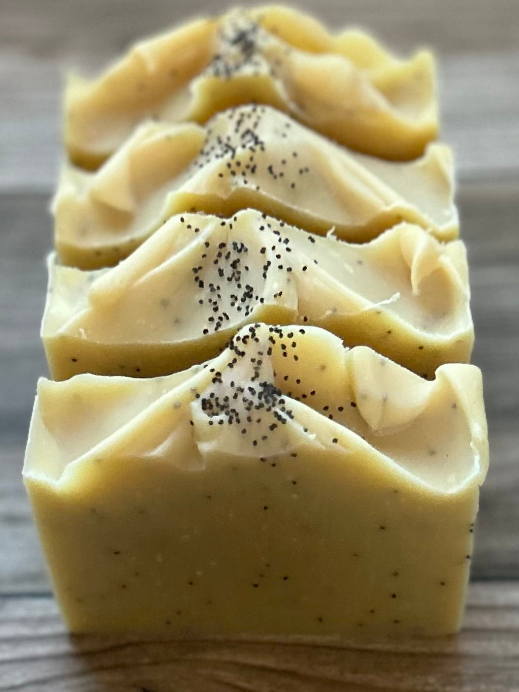 Lemon Poppyseed goats milk soap Kendrick Homestead