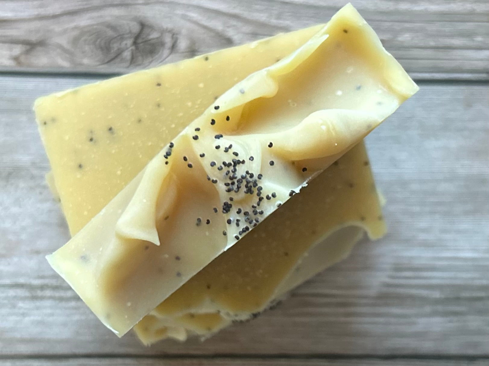 Lemon Poppyseed goats milk soap Kendrick Homestead