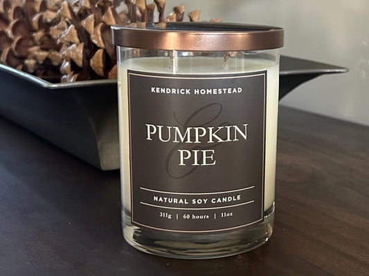 Pumpkin Pie soy wax candle double wick Kendrick Homestead