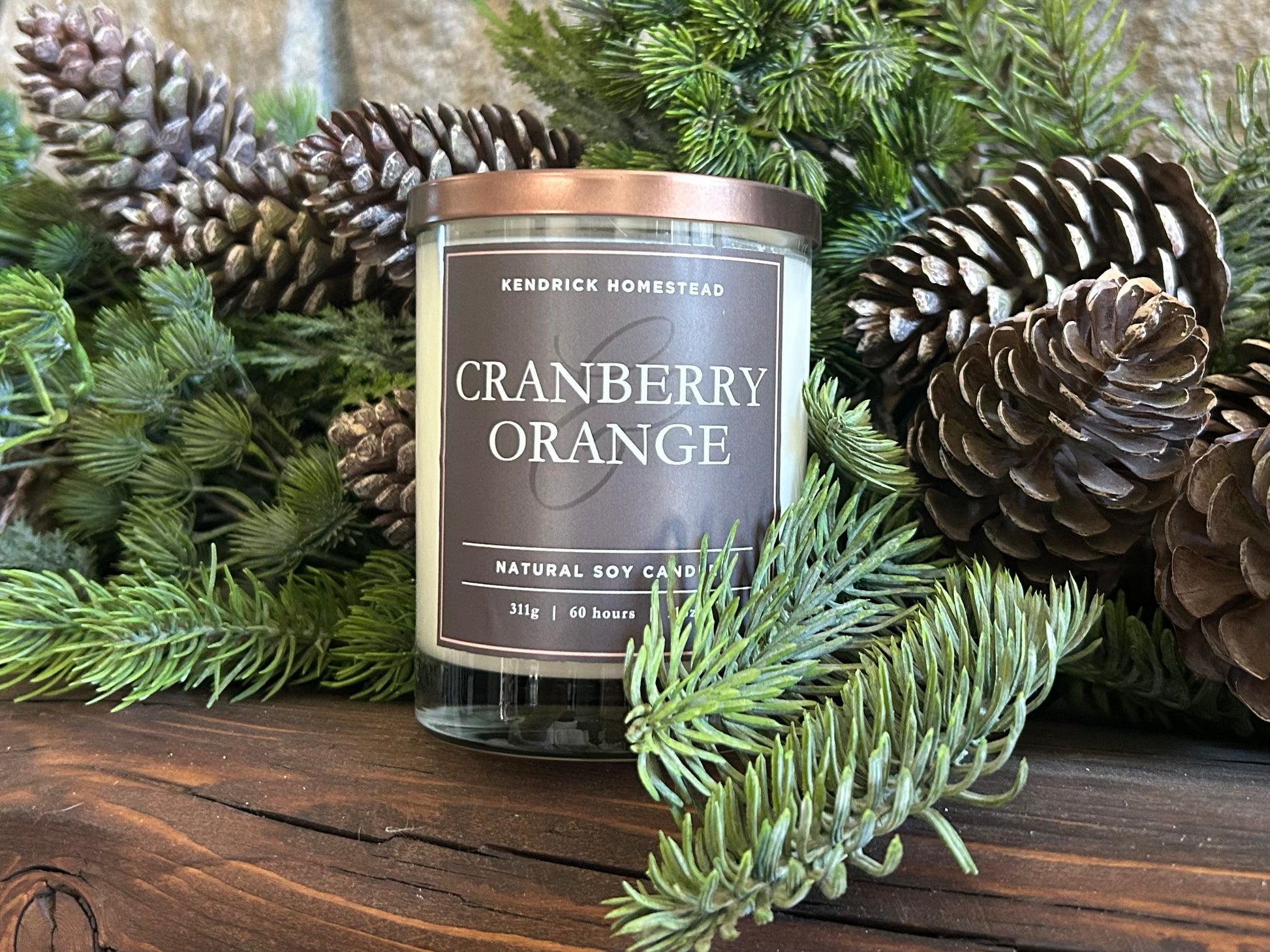 Cranberry Orange soy wax candle double wick Kendrick Homestead