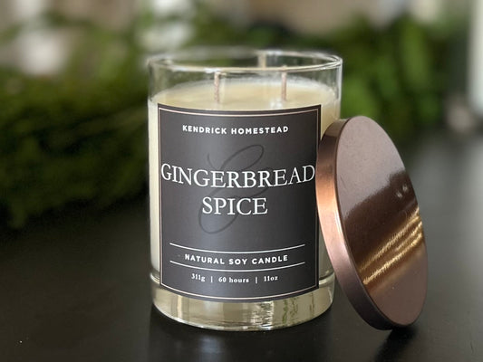 Gingerbread Spice Soy wax candle double wick Kendrick Homestead