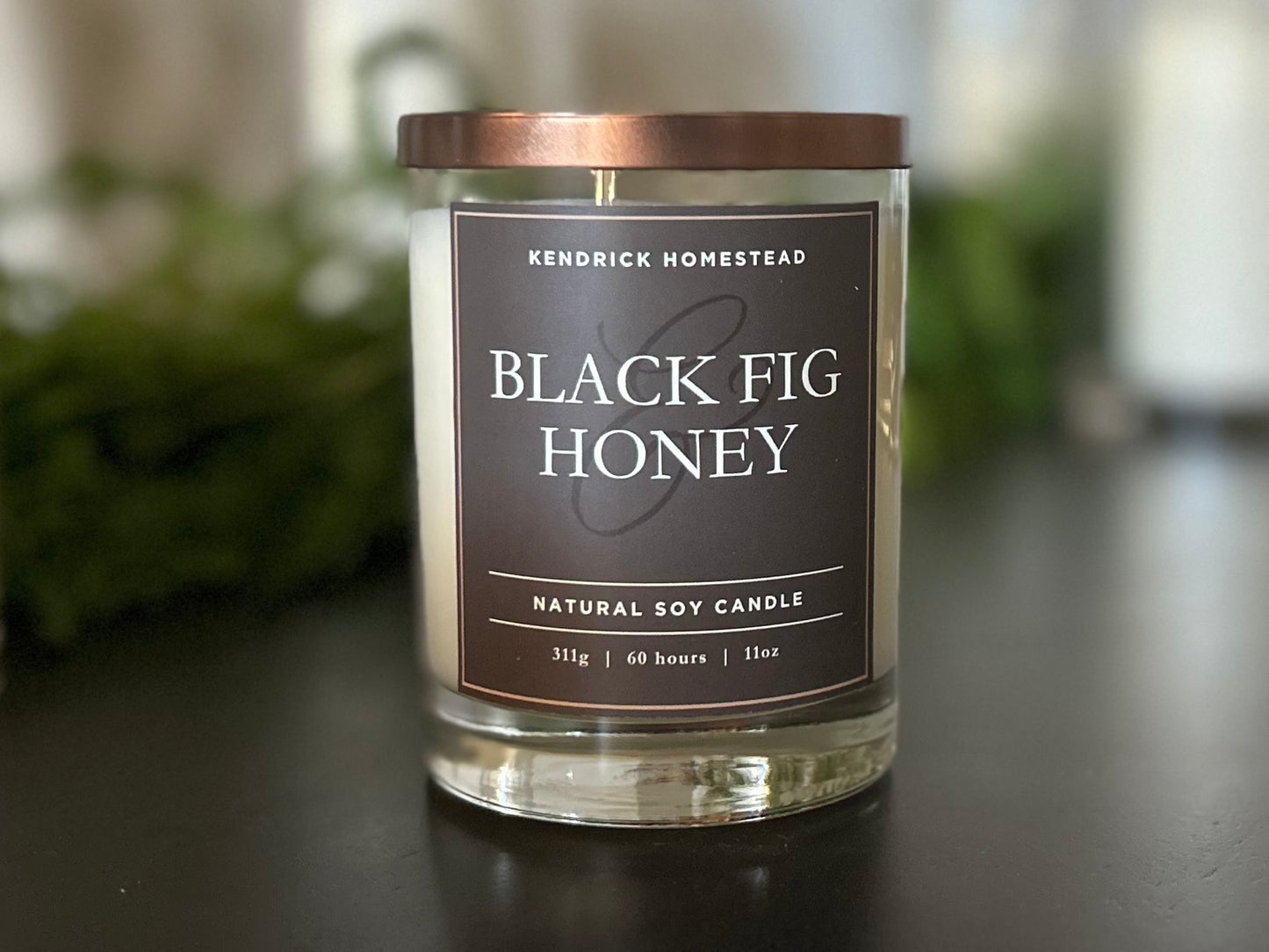 Black Fig & Honey soy wax candle double wick Kendrick Homestead