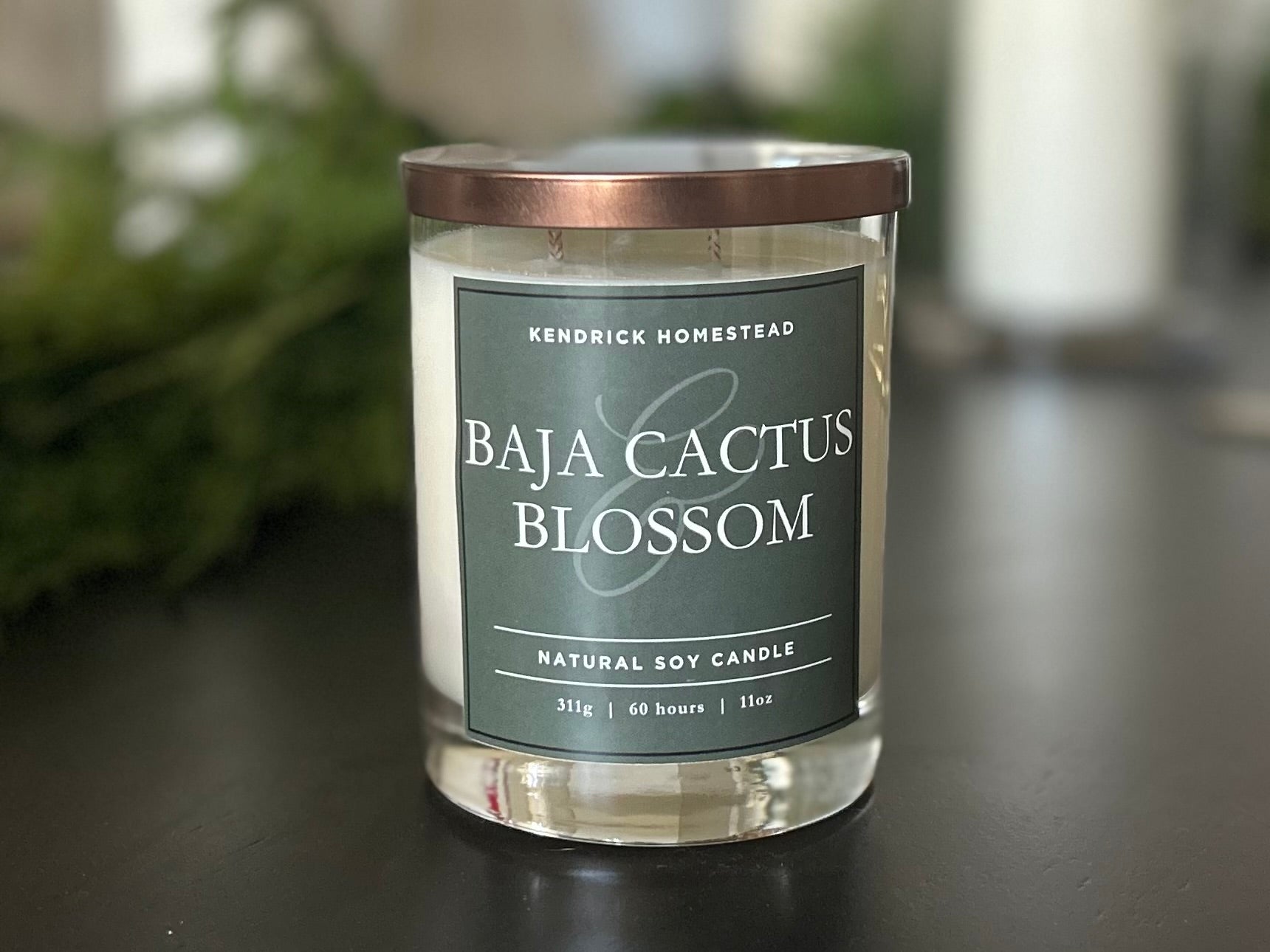 Baja Cactus Blossom soy wax candle double wick Kendrick Homestead