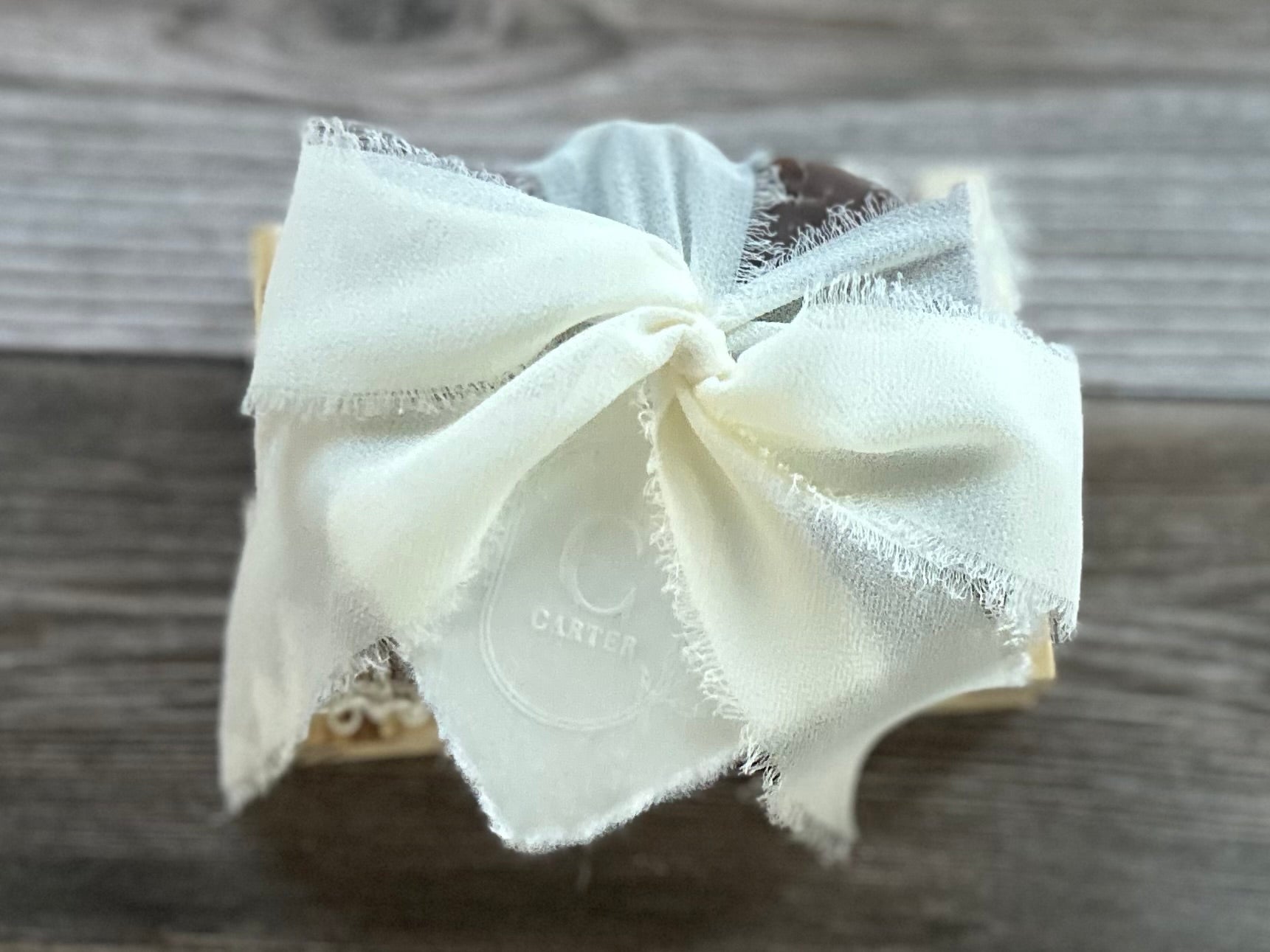 Country Chiffon soap wedding favor Kendrick Homestead